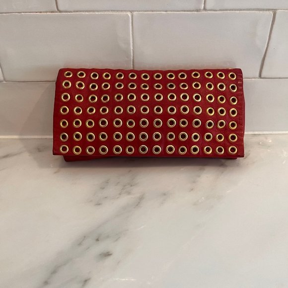 Prada Nappa Grommet Clutch Bag in Red - Picture 2 of 5